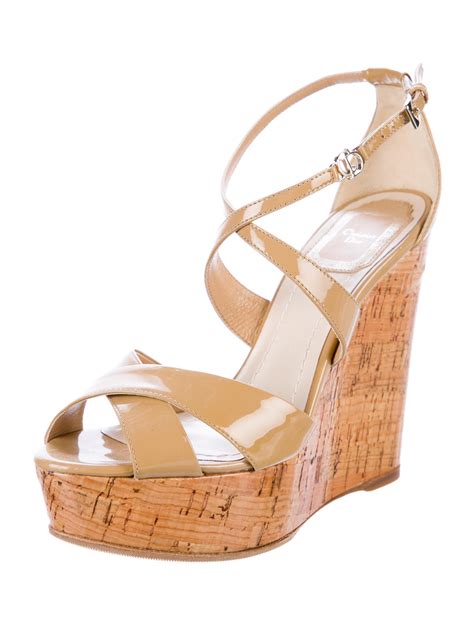 tradesy dior shoes|Dior platform wedge shoes.